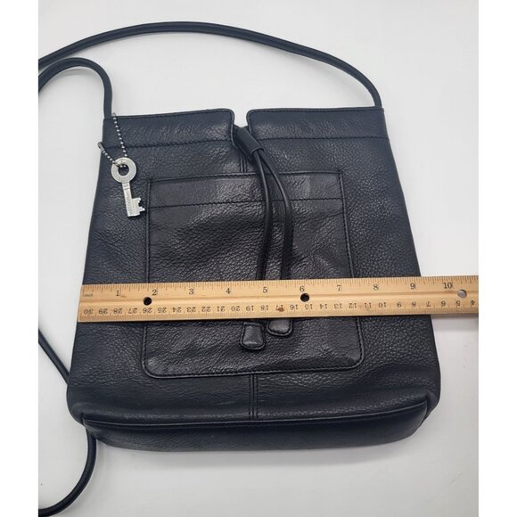 FOSSIL Black Leather Crossbody Purse Vintage Classic - Picture 6 of 12